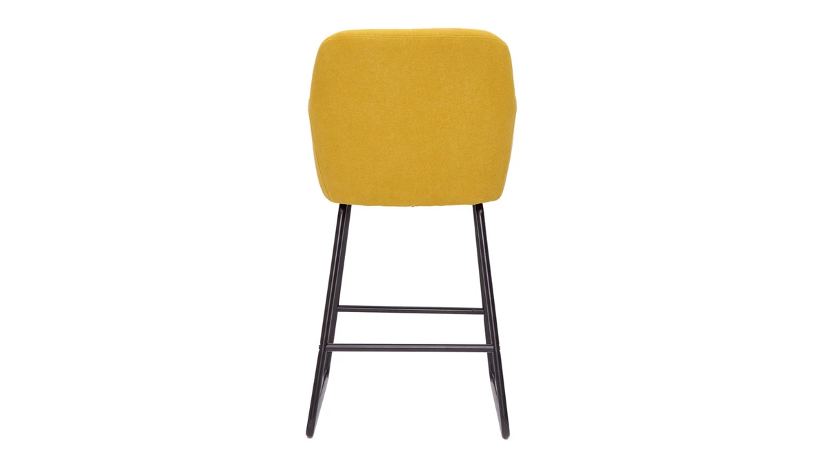 Tabourets De Bar En Tissu Effet Velours Jaune Moutarde H65 Cm (lot De 2) AMIKA 5 Tabourets De Bar En Tissu Effet Velours Jaune Moutarde H65 Cm (lot De 2) AMIKA – Image 5