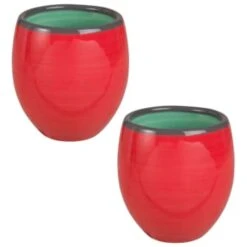 Tasse En Faïence Rouge Et Verte Jaune Et Rouge - Lot De 2 -CrocForm Boutique tasse en faience rouge et verte valence 1000 12 31 180841 5