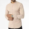 Chemise Manches Longues Col Mao Beige -CrocForm Boutique uniplay 355248 UP C165 BEIGE 20230127T154822 01